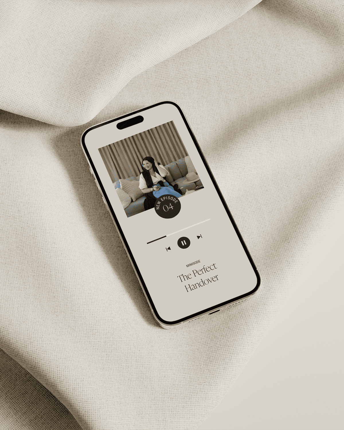 A WordPress designer created a phone with a picture of a woman on it.